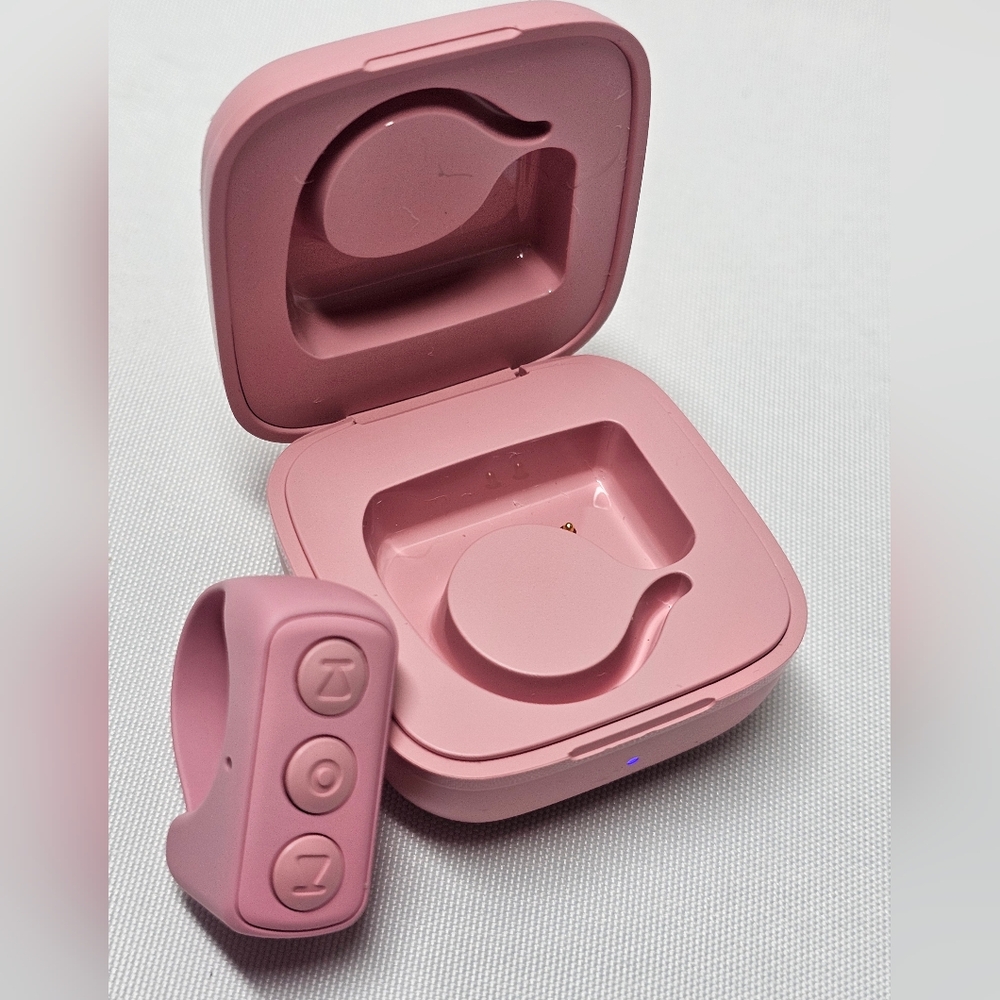 Pink Wireless Scrolling Ring with Charging Case